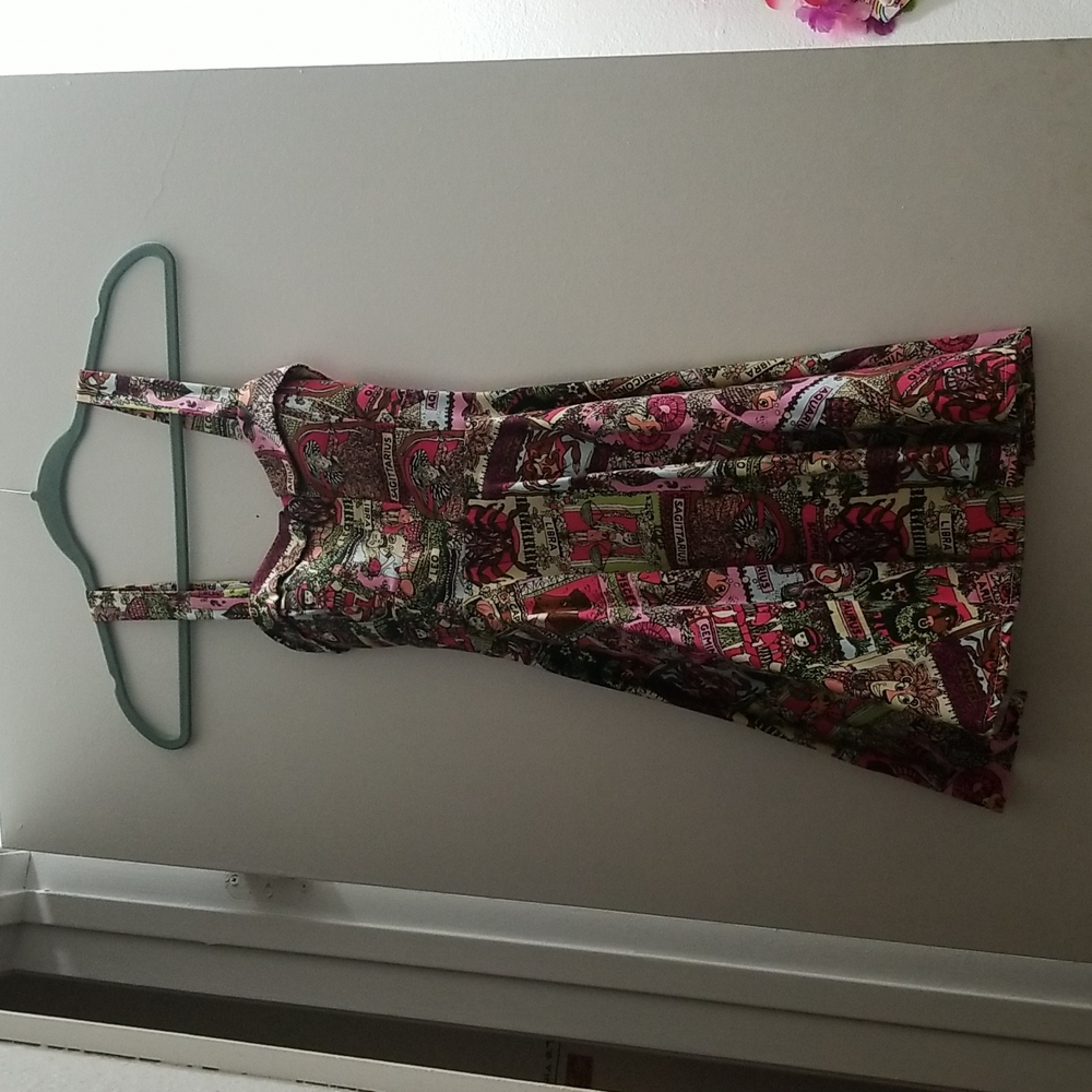 Greek astrology printed dress